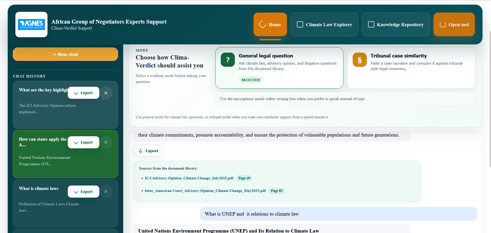 Climate Verdict support tool